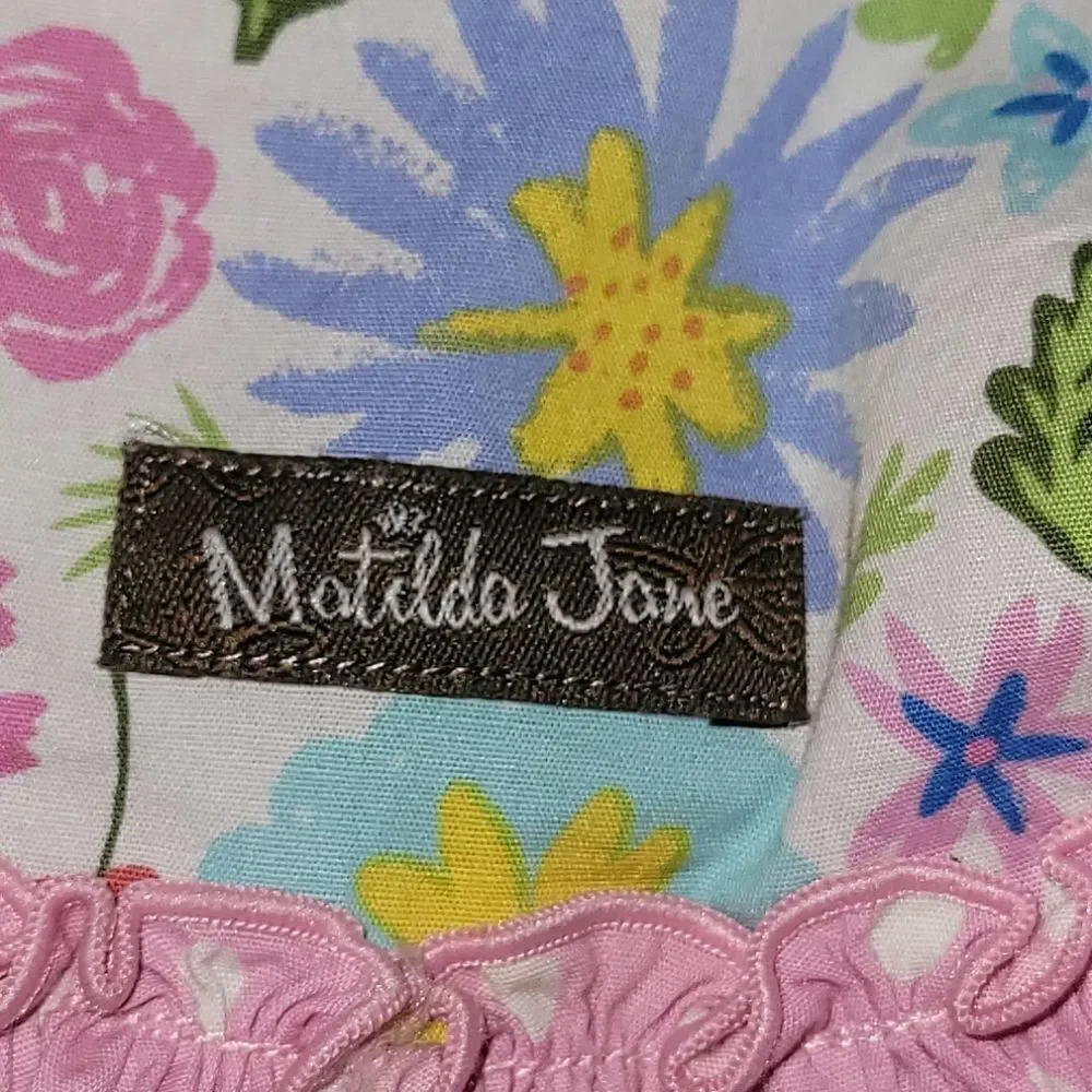 Girls Matilda Jane Sleeveless Flora and Fauna Dress Pink Floral 10